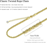 El Regalo 1PC Stainless Steel Twisted Rope Anklet- Anti-Tarnish, Waterproof Fashion 1 Leg Anklet/Ankle Bracelet for Girls & Women (Gold)