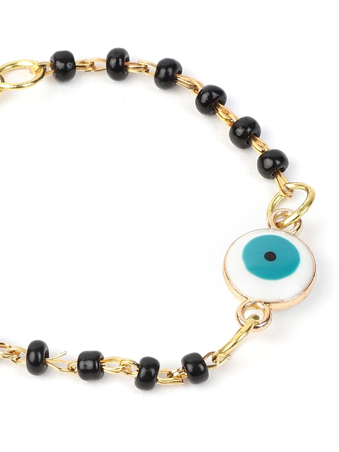 El Regalo Cute Evil Eye Nazaria Bracelet Rakhi for Babies/Kids with Roli Chawal, Rakhi Message card in Rakhi Gift Box- Baby Nazaria Rakhi (White Evil Eye Nazaria Rakhi)