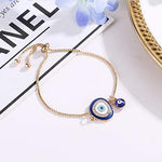 El Regalo Fashion Lucky Evil Eye Adjustable String Bracelet | Protection & Good Luck Chain Bracelets for Girls & Women (Dark Blue)