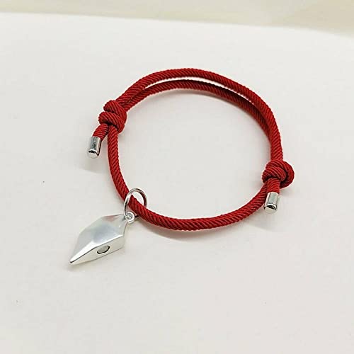 El Regalo Unisex 2 Pcs Heart Couples Magnetic Bracelet for Couples/Besties/Friends - Red & Black Matching Bracelets Friendship Distance Magnetic Love Heart Jewelry