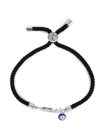 El Regalo Name Initials Evil Eye Bracelet Rakhi for Brother- Name Letter CZ Rakhi with Roli Chawal, Message Card in Rakshabandhan Box for Bhai (Black-C)
