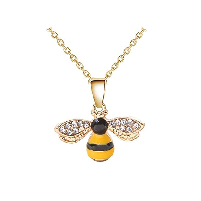 El Regalo Enamel Honeycomb Bee Earrings, Pendant Necklace Jewelry Set for Girls & Women - Geometric Hexagon Honeycomb Beehive Dangle Earrings (Style-2)