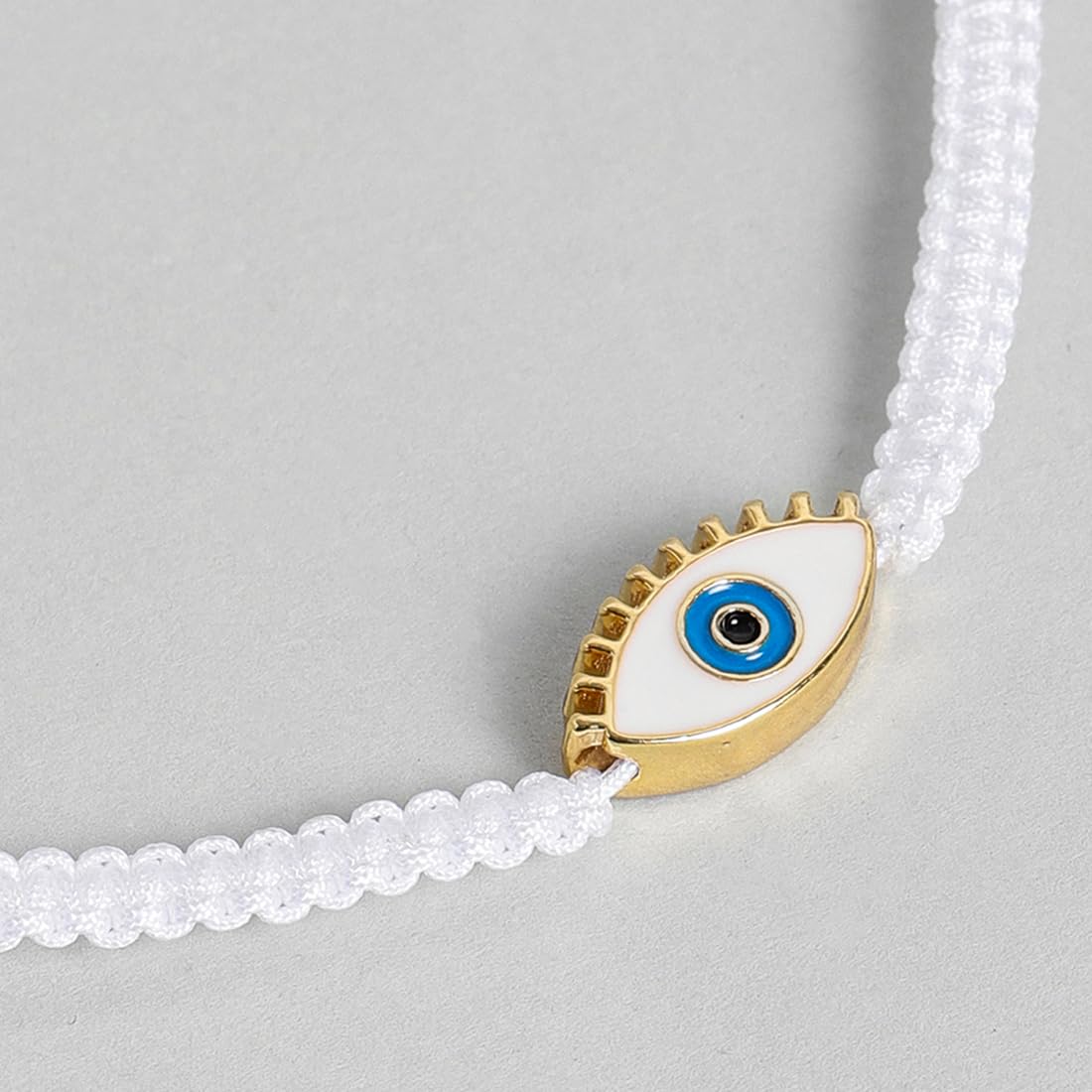 El Regalo 1 PC Evil Eye Nazaria Rakhi for Brother- Rakhi Gift Box with 1 PC Rakhi, Shagun Pack & Rakhi Message Card in Gift Box - Rakhi for Bhai/Bhabhi/Bhatija/Bhatiji (White Evil Eye Rakhi)
