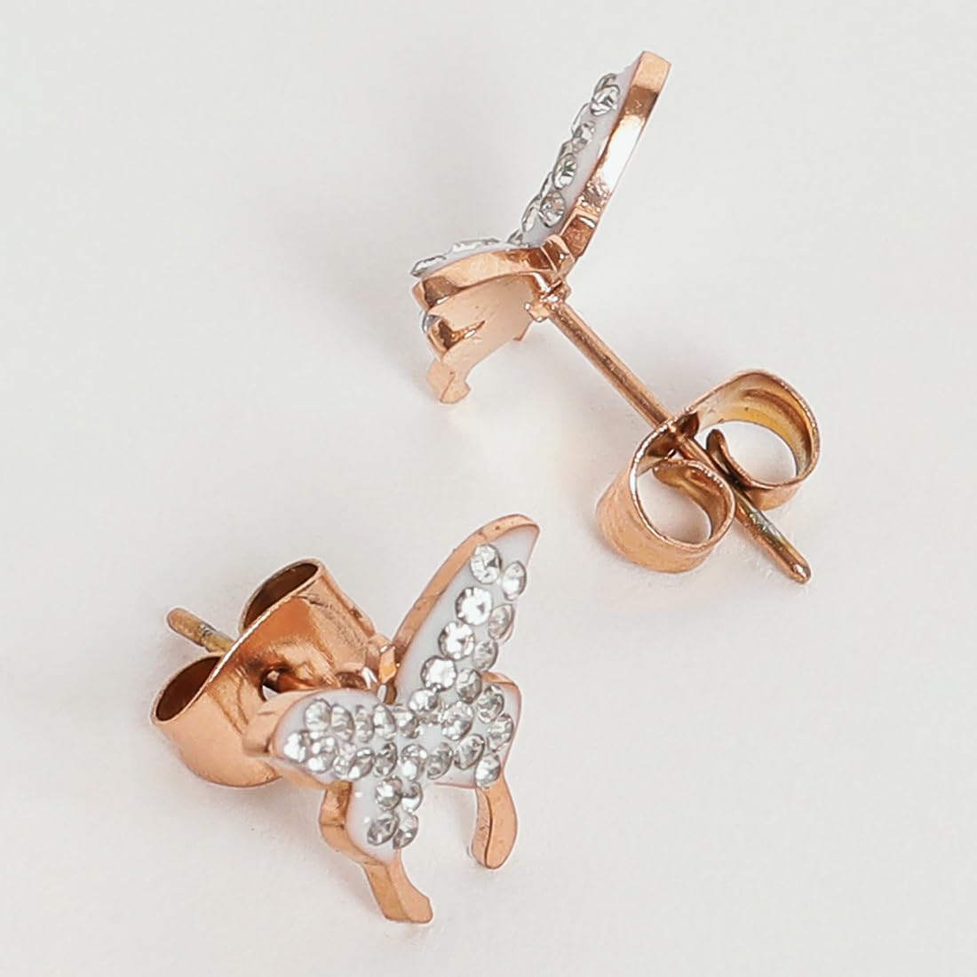 El Regalo 3 Pairs Stainless Steel Ati Tarnish Earrings Set - NO RUST Earrings Combo - Butterfly Cartilage Surgical Earrings for Women/Girls (Style-5)
