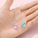 El Regalo Best Friend Forever 2Pcs-Split Magnetic Matching Bff Pendant Necklaces Set- Unicorns, Whales, Koalas Pendant Friendship Necklaces For Girls (Whales Bff Necklace)