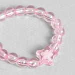 El Regalo 1 Pair Girls Kids Glittery Star Beads Princess Necklace & Bracelet Sets- Acrylic Star Beads Princess Necklace Bracelet Jewelry Set for Girls Kids (Pink Star)