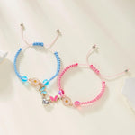 El Regalo 2PCs Magnetic Heart BFF Bracelets Set for Girls- Infinity Heart, Flower, Butterfly Best Friends Friendship Bracelets Jewelry for Teen Girls (Flowers)