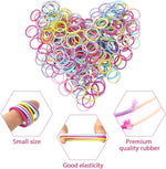 El Regalo 100pcs/pack Simple Rubber Bands- Thin Elastic Hair Ties Seamless 3mm Ponytail Soft & Elastic, No Damage Hair Rubberbands For Kids/Girls/Women (Colorful)
