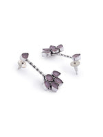 El Regalo Lavender Stones Statement Earrings - Oxidized Silver Finish Vintage Earrings for Girls & Women