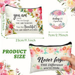El Regalo 1 PC Canvas Cosmetic Bags Makeup Bags Travel Toiletry Pouch/ 10 x 7.5 inch Inspirational Gifts for Women Motivational Quotes Makeup Bag for Women Girls (You are Loved)