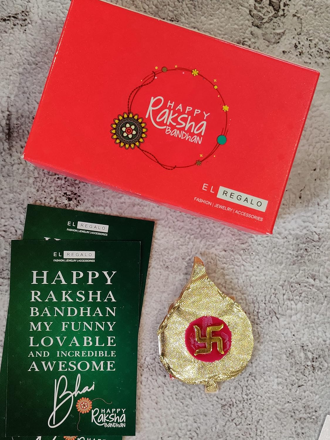 El Regalo Trident Rakhi for Brother - Rakhi for Bhaiya with shagun, Rakhi Message Card in Rakhi Box for Brother/Bhai