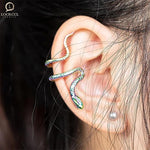 El Regalo 1PC Snake Cuff Wrap Earrings for Women & Girls- Snake Punk Retro Climber Ear Cuff - No Piercing Cartilage Ear Cuff Earrings for One Ear (Rainbow)