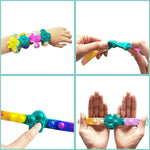 El Regalo 4PCs Pop It Rakhi Band for Kids - Kids Bracelet Rakhi for Little Brother/ Sister with Message Card, Roli Chawal Shagun in Rakhi Gift Box