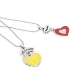 El Regalo 2 PCs Best Friend BFF Enamel Hearts Unisex Pendant Necklaces Set for Kids/Girls/Boys/Besties/Soul Sisters (Option-4)