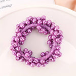 El Regalo 4PCS Fancy Pearls Hair Ties- Elastic Pearl Scrunchies Bead Hair Ropes Stretchy Hair Band Pearl Hair Scrunchies Hair Accessories for Women Girls (Color Options-2)