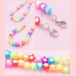 El Regalo 1 PC Cute Acrylic Heart Kids Face Mask Lanyard Straps/Face Mask Holder Lanyards Convenient Clip Safety Face Mask Cover Holder for Kids/Boys & Girls (Multi) Mask Not Included