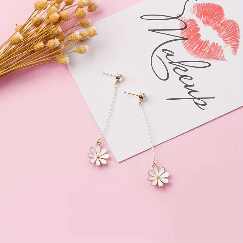 El Regalo 1 Pair Daisy Flower Earrings for Girls & Women- Cute Flower Earrings (Style- 6)