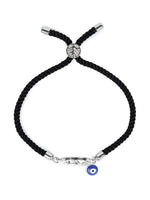 El Regalo Name Initials Evil Eye Bracelet Rakhi for Brother- Name Letter CZ Rakhi with Roli Chawal, Message Card in Rakshabandhan Box for Bhai (Black-I)