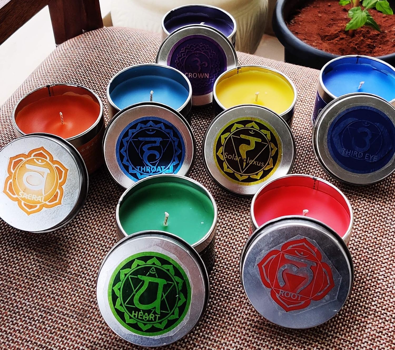 El Regalo Sacral Chakra Tin Candle/Svadhisthana Chakra Aromatherapy/Meditation Chakra Candles: Fragrances: Ylang Ylang