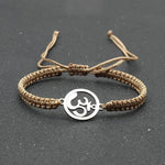 El Regalo Mens 1 PC Stainless Steel OM/Aum Golden Thread Rakhi for Brother - Anti Tarnish/Waterproof Adjustable Rakhi Bracelet for Bhai/Bhatija- Comes with Message Card, Roli-Chawal & Rakhi Box
