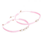 El Regalo 2PCs Pearls Rakhi Combo Set for Bhaiya-Bhabhi/Bhai- Bhatija/Bhatiji- Rakhi Gift Combo with 2 Pearls Rakhi, Roli-Chawal Shagun Pack, Message Card in Gift Box (Pink)