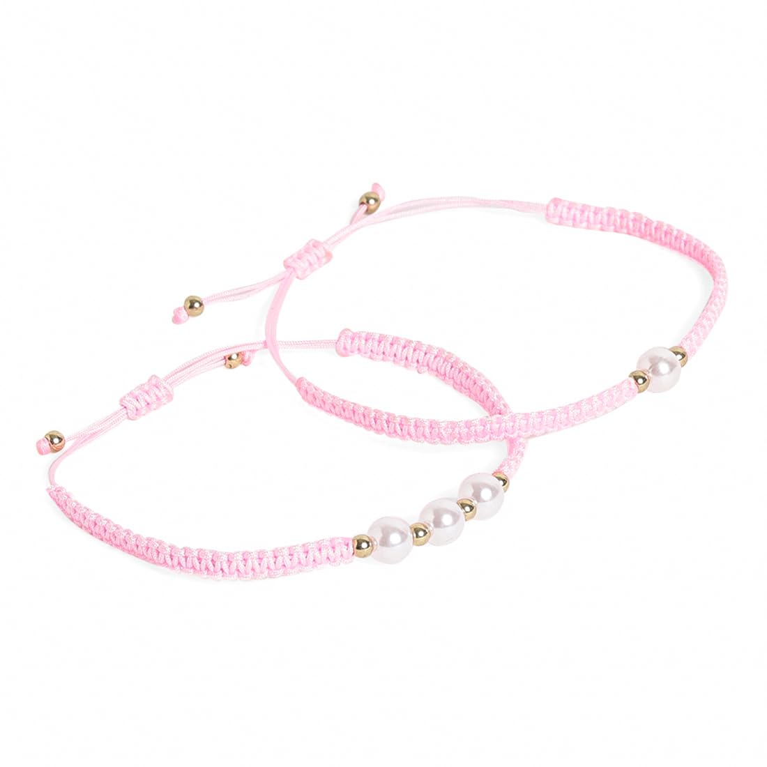 El Regalo 2PCs Pearls Rakhi Combo Set for Bhaiya-Bhabhi/Bhai- Bhatija/Bhatiji- Rakhi Gift Combo with 2 Pearls Rakhi, Roli-Chawal Shagun Pack, Message Card in Gift Box (Pink)