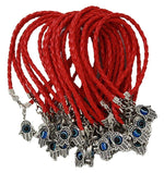El Regalo 5PCs Evil Eye Hamsa Hand Rakhi Combo - Evil Eye Rakhi Set for Brother with Roli Chawal - 5 Lucky Kabbalah Blue Turkish Evil Eye Rakhi for Bhaiya/Bhai/Brother/Nephew (Red)