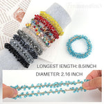 El Regalo 10PCs Crystal Rhinestone Hair Ties Set - Beaded Scrunchies & Ponytail Holders for Women - Soft, Durable, Stretchy Crystal Hair Accessories - Elegant Ponytail Fixer & Bracelet in 10 Mixed Colors