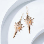 El Regalo Womens 1 Pair Golden Electroplated Shell Earrings (Style-5)