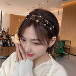 El Regalo Double Layer Retro Star Moon Pearl Rhinestone Hairband/Headband for Kids/Girls & Women - Wedding Fashion Hair Accessories