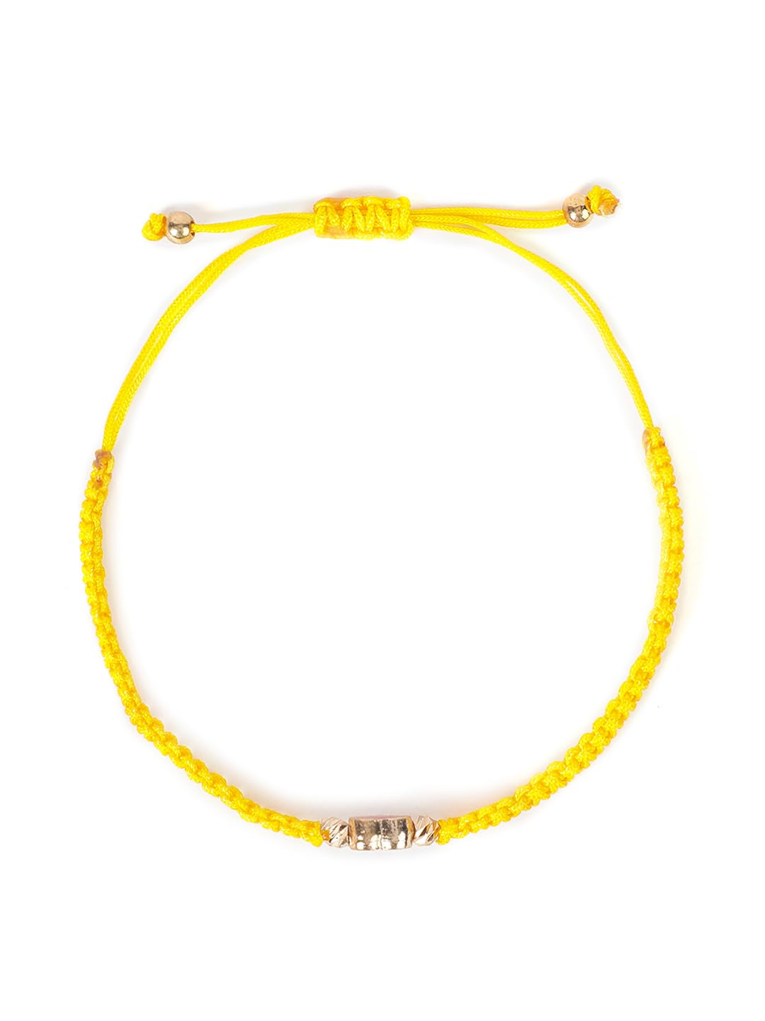 El Regalo 1PC Elegant Heart Bracelet Rakhi for Brother/Bhai with Roli-Chawal & Rakhi Gift Box - Handwoven, Minimalist Design & Beautifully Packed (Yellow)