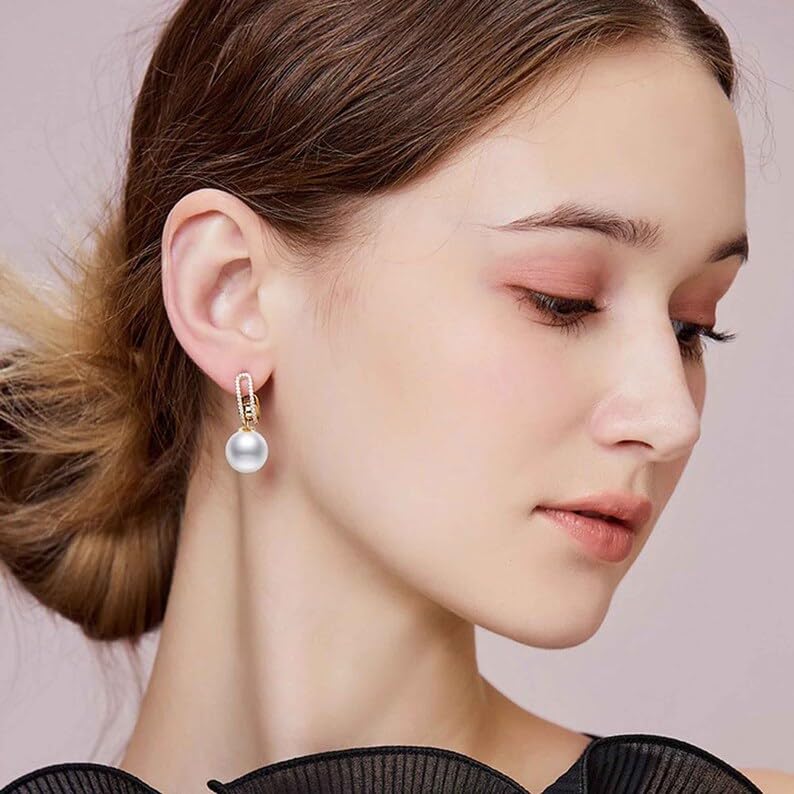 El Regalo Zircon Pearl Earrings- 4 in 1 Pearl Earrings - 4 Ways Pearl Earring for Girls & Women