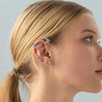 El Regalo 1 Pair CZ Butterfly Cuff Earrings for Non Pierced Ears- No Piercing Zircon Butterfly Wrap Crawler Ear Cuff Earrings For Women & Girls (Silver)