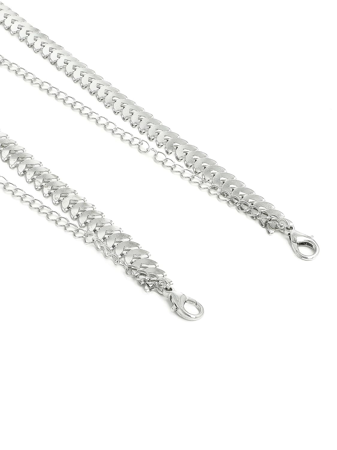 El Regalo 1 Pair Fancy Designer Bra Straps for Off Shoulder Dresses or Wedding/Evening Gowns (Silver Leaves)