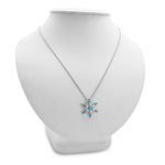 El Regalo Classy Snowflake Frozn Ocean Blue Necklace for Girls & Women | Frozn Snowflake Pendant Necklace
