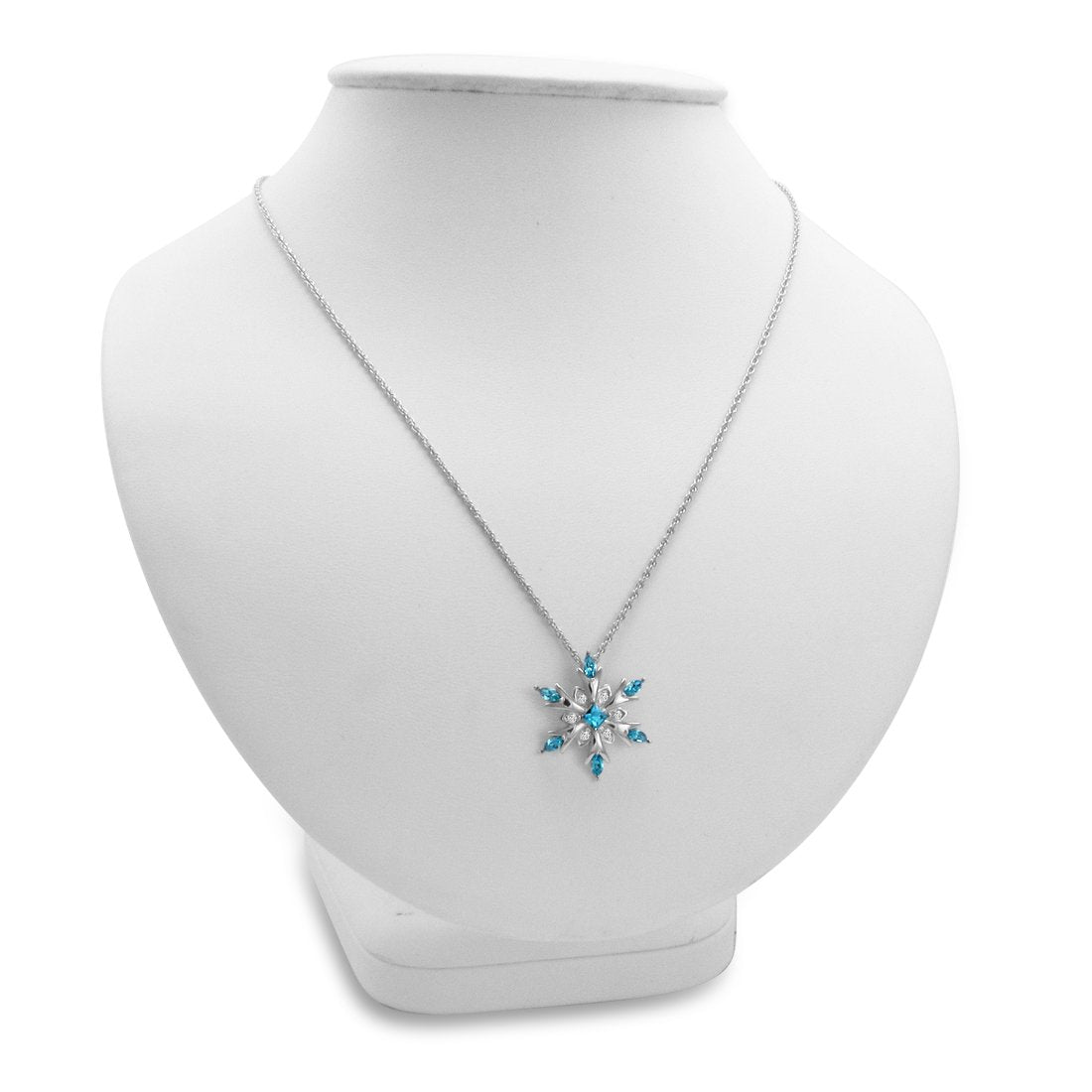 El Regalo Classy Snowflake Frozn Ocean Blue Necklace for Girls & Women | Frozn Snowflake Pendant Necklace