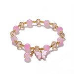 El Regalo 2 PCs Butterfly Crystal Beads Tassel Bracelet With Cute Enamel Butterfly Charms for Girls/Teens/Women (Color Option-3)