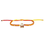 El Regalo 2PCs Red & Yellow Thread Bracelet Rakhi Combo Set for Brother- Auspicious OM, Ganesha, Shree, Trident, Damroo Mauli Rakhi with Roli Chawal Shagun, Message Card in Rakhi Gift Box (Option-2)