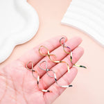 El Regalo Western Spiral Twisted Threader Earrings for Girls & Women- Stainless Steel/Anti-Tarnish Drop Dangle Handmade Twisted Linear Curved Minimal Everyday Earrings (Gold)