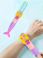 El Regalo 2PCs Mermaid Fish Tail Slap Bands/Wristbands for Girls- Mermaid Theme Birthday Party Gifts/Goodie Bags Filler