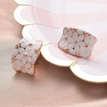 El Regalo Gorgeous Enamel Flower Stud Earrings with Double Lock for Girls & Women | Elegant Contemporary Floral Earrings
