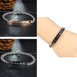 El Regalo Stainless Steel His and Hers Lovers Matching His Queen Her King Couple Bracelet for Women Men Girls Boys Jewelry Set Valentines Day Birthday Gift