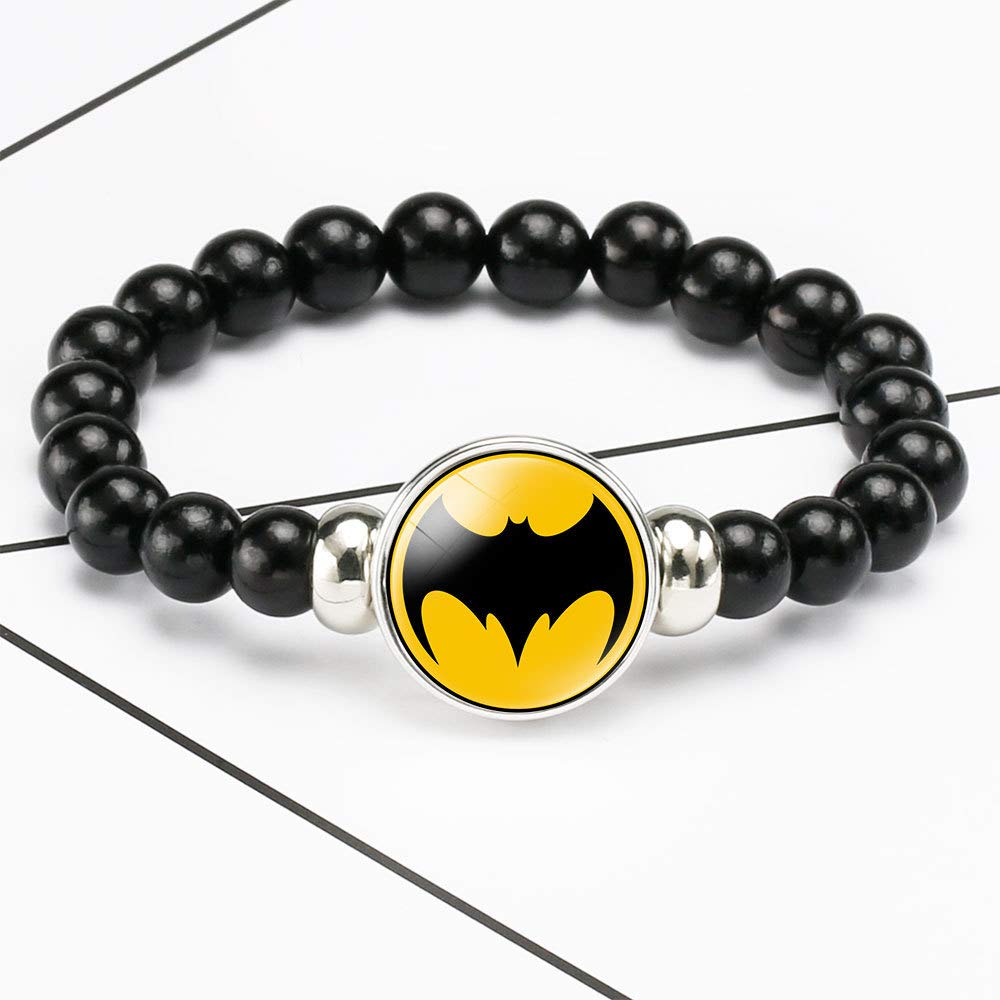 El Regalo 2 PCs Super Hero Bracelets with Replacement Button Pendants- Kids Unisex Bracelets (Option-3)