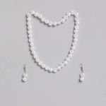 El Regalo Kids Girls Princess Jewelry Set - White Bead Necklace, Bracelet & Earrings for Girls