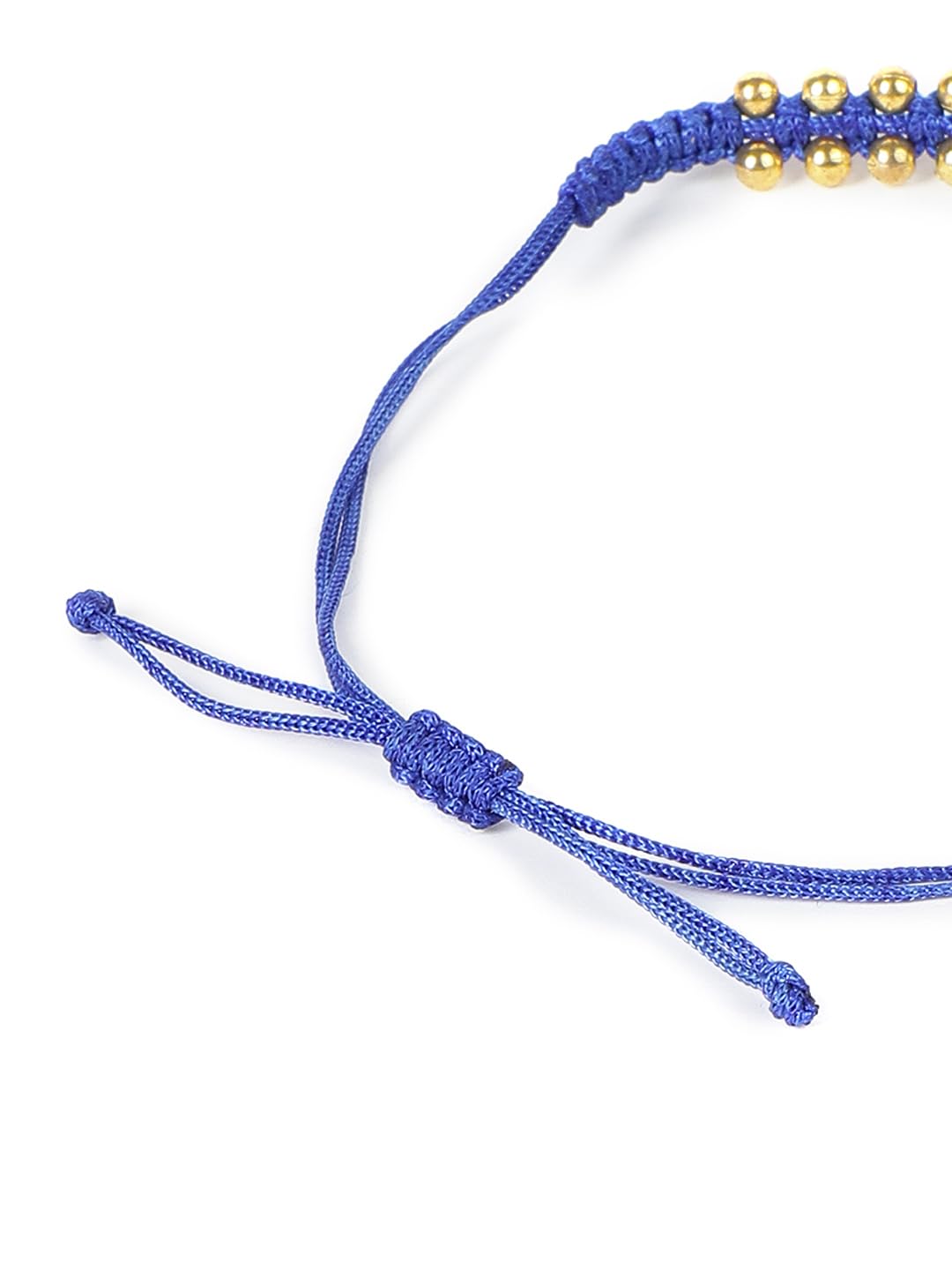El Regalo 2PCs Simple Evil Eye Silver & Golden Beads Bracelet Rakhi Set for Brothers/Bhaiya-Bhabhi with Roli Chawal In Rakhi Gift Box- Elegant Rakhi for Bhai (Red & Blue Golden)