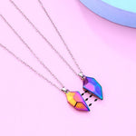 El Regalo 2 Pcs Magnetic Heart Couples Jewelry- 2 Pcs Glossy Heart Necklaces For Best Friends/Besties/Couples For Unisex Adult
