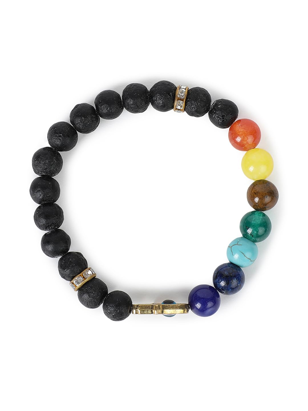El Regalo 7Chakra Hamsa Hand Evil Eye Bracelet Rakhi for Brother- Designer Rakhi for Bhai with Roli Chawal in Rakshabandhan Gift Box