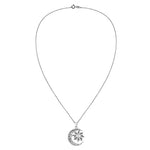 El Regalo Sun Crescent Moon Necklace- Vintage Gothic Sun Moon Pendant Neckalce for Women Girls Statement Jewelry Gifts (Crescent Moon Sun with Chain)
