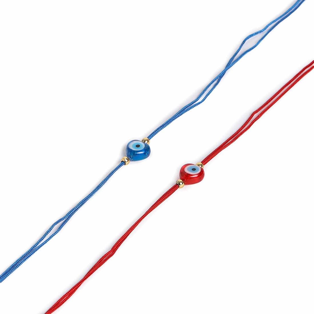 El Regalo 2PCs Evil Eye Rakhi Combo Set for Bhai-Bhabhi or Bhai-Bhatija/Bhatiji- 2 Evil Eye Rakhis with Roli Chanwal, Rakhi Card in Rakhi Gift Box (Option-5)