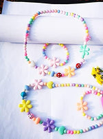 El Regalo 3Pairs Kids Necklace & Bracelet Jewelry Set Combo- Kids Colorful Jewelry Sets | Princess Colorful Acrylic Beads Stretch Necklace Bracelet Set for Kids Baby Toddler Girls (Set Option-3)